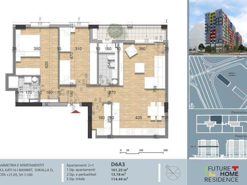 Shitet Apartament 2+1+2 tek Future Home Residence, Unaza e Re!