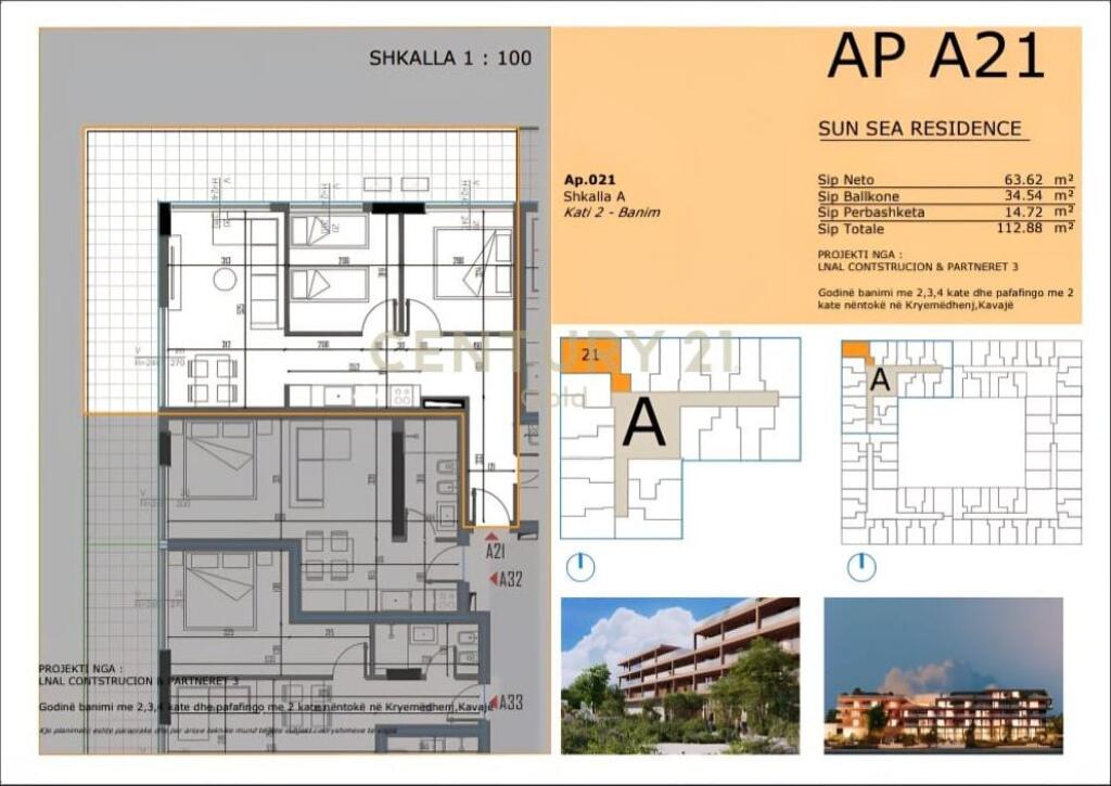 APARTAMENT 2+1 NE REZIDENCEN ME TE RE NE GOLEM, SUN SEA RESIDENCE! 130,000 € Sip. Totale  113m2