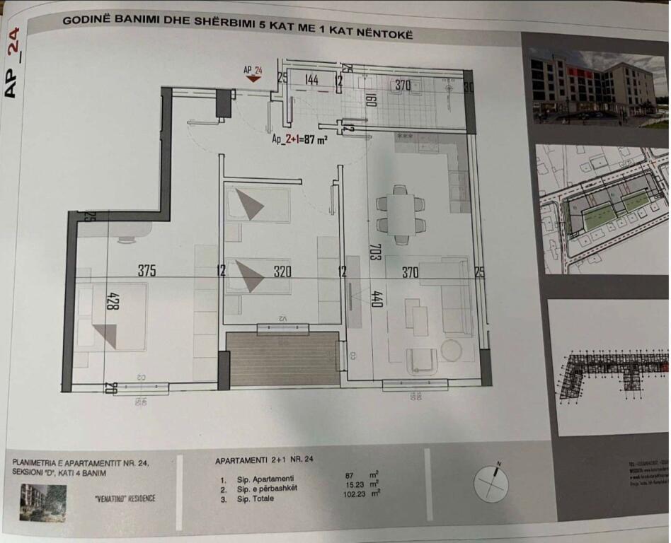 SHITET APARTAMENT 2+1 KAMEZ 8,200,000 LEKE