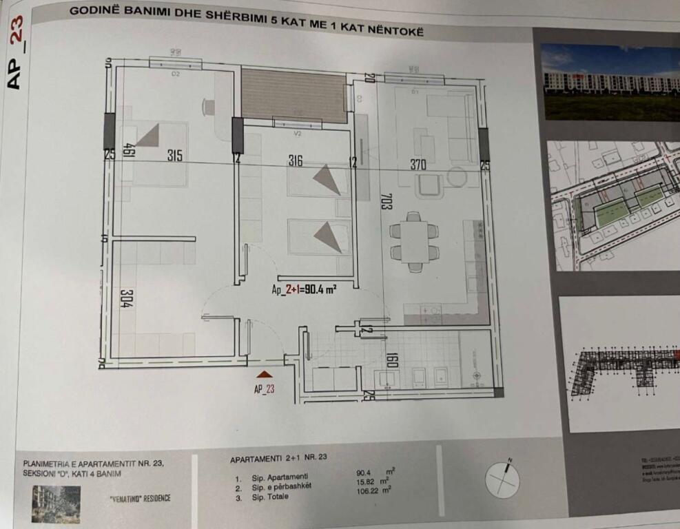 SHITET APARTAMENT 2+1 KAMEZ 8,500,000 LEKE