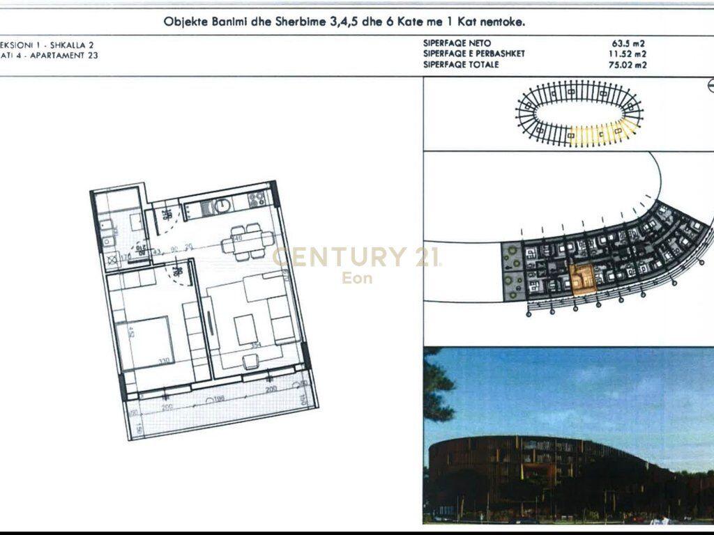 EKSKLUZIVE! SHITET APARTAMENT 1+1 NE REZIDENCEN EON GOLEM ! 69,000 € Sip. Totale  75m2