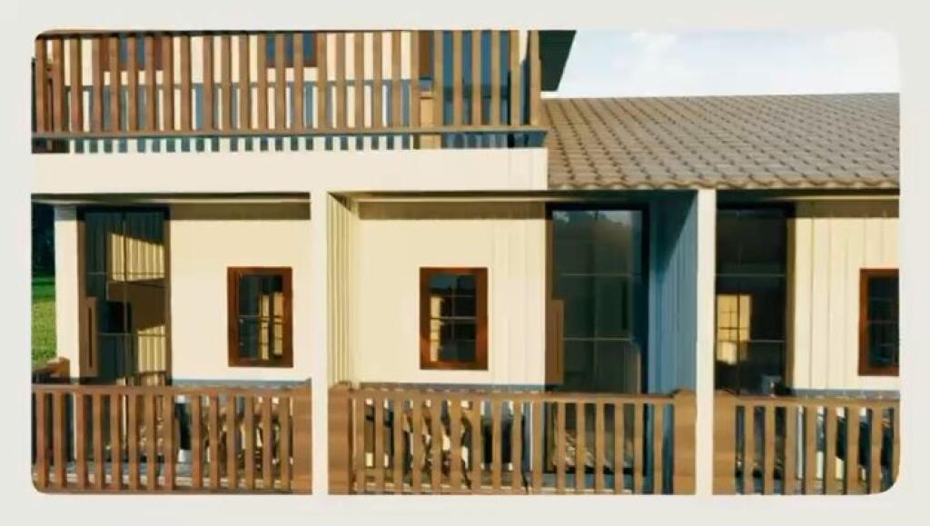 Bujtine 122 metra 6 dhoma 6 tualete ndertuar me dru 22 metra 80 eu