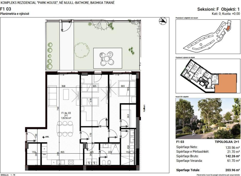 SHITET APARTAMENT 2+1 MJULL BATHORE 400.000 EURO