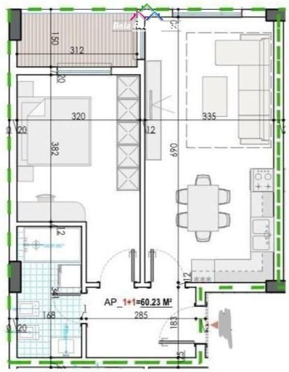 Apartment For Sale 1+1 In Kamez (ID B110507) Tirane