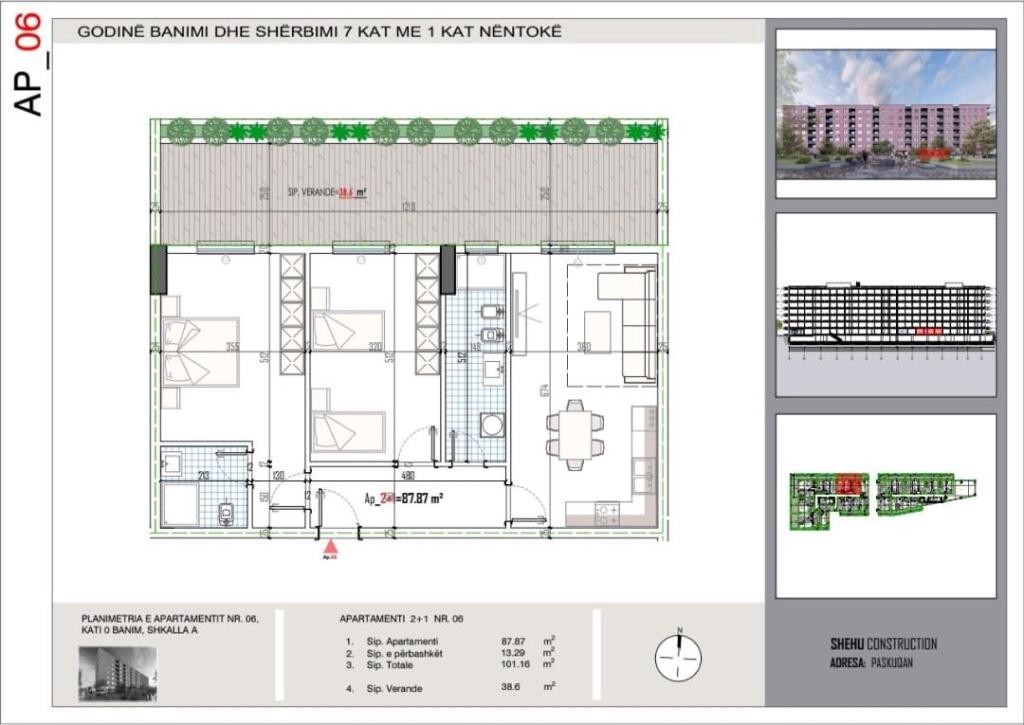 2+1 con veranda, a Paskuqan, 125 mila euro