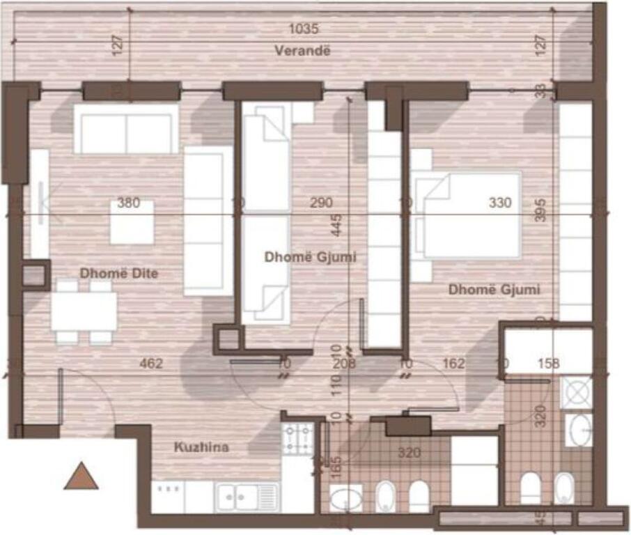 Apartament 2+1 per shitje tek Univers City tek QTU.
