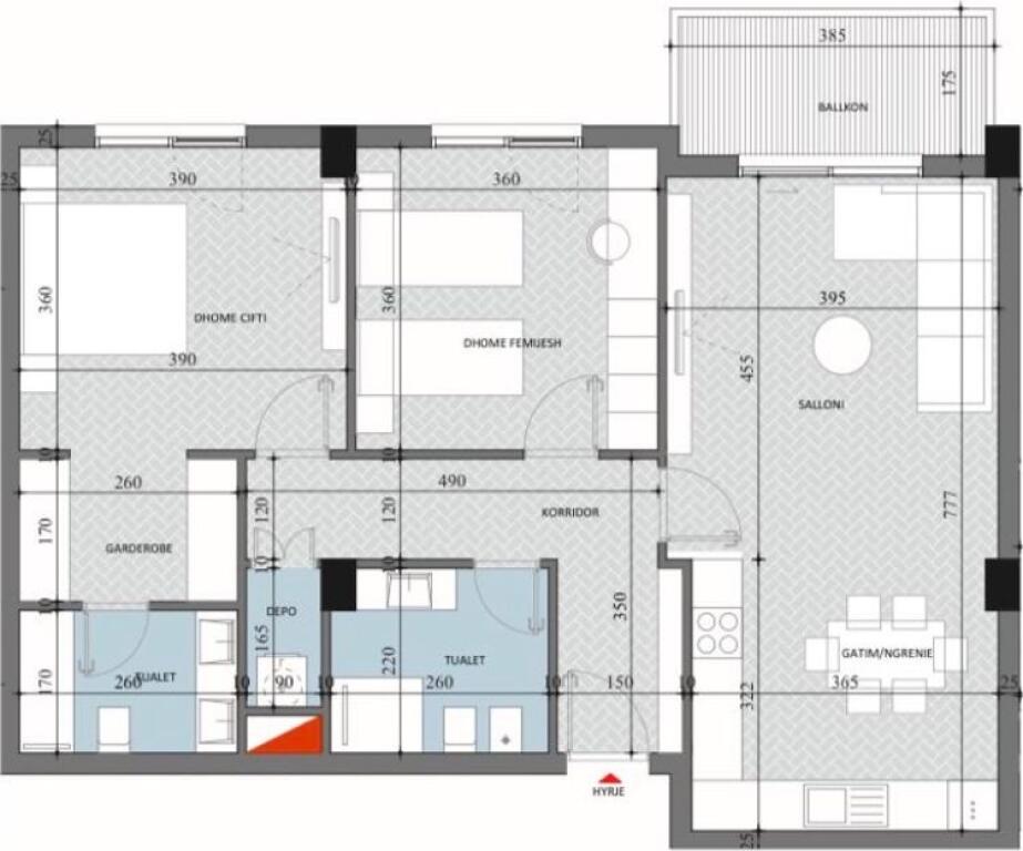 ✨OKAZION NE PASKUQAN 1000€/m2 | Shitet Apartament 2+1+2+ DEPO + GARDEROBE