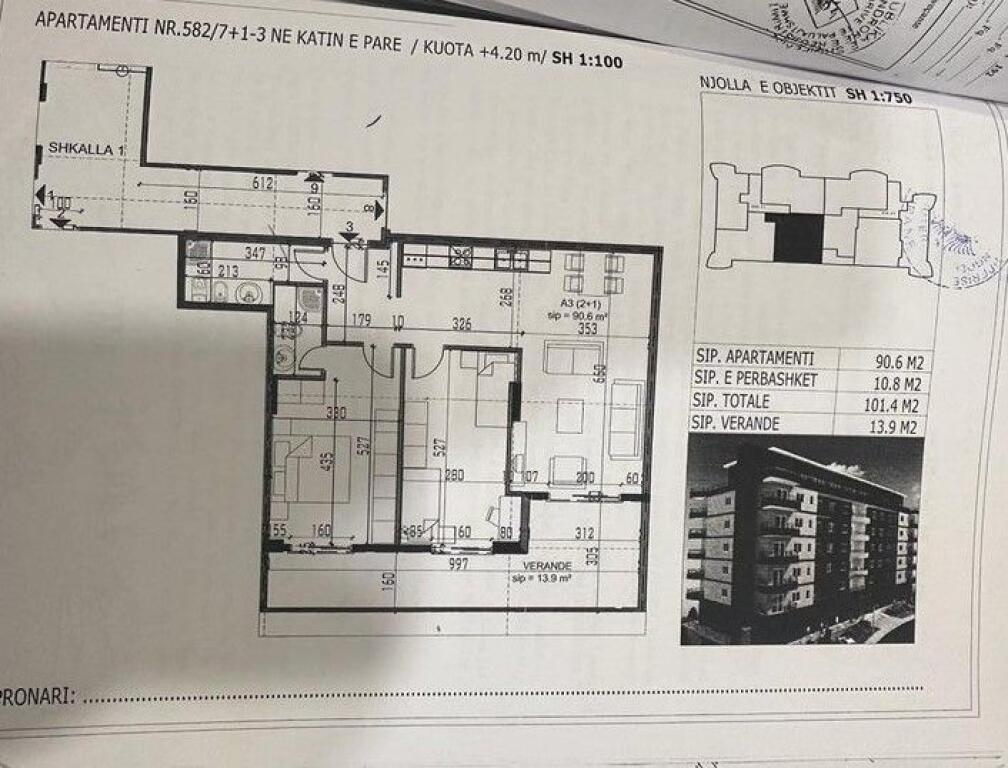 Apartment 2+1+2 + spacious balcony for sale – Fresk, Tirana!