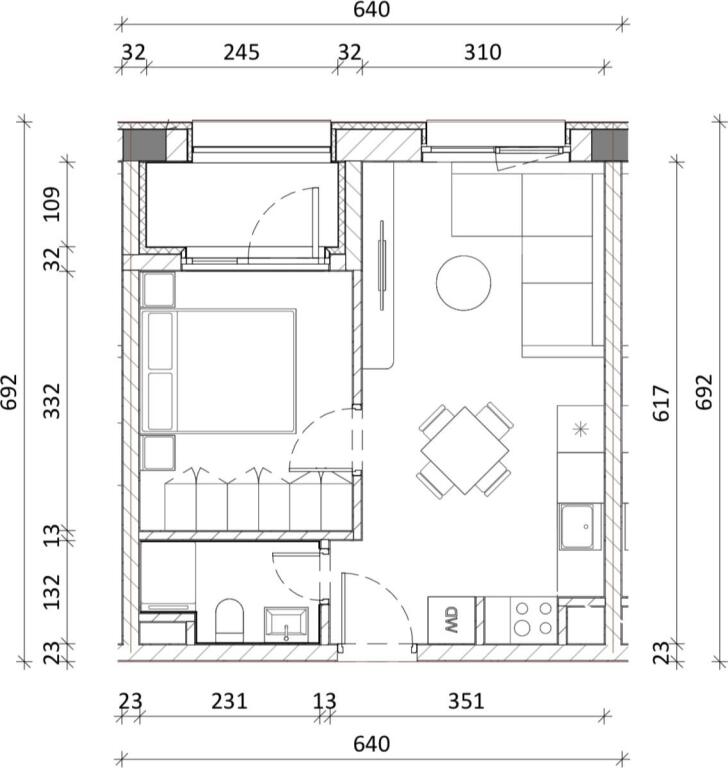 Jepet me Qira Apartament 1+1, Pabanuar Më Parë - Mangalem