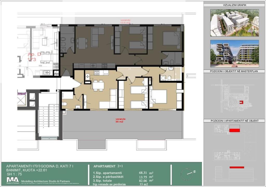UNIVERS CITY, FOR SALE, APARTMENT 2+1+2+VERANDA