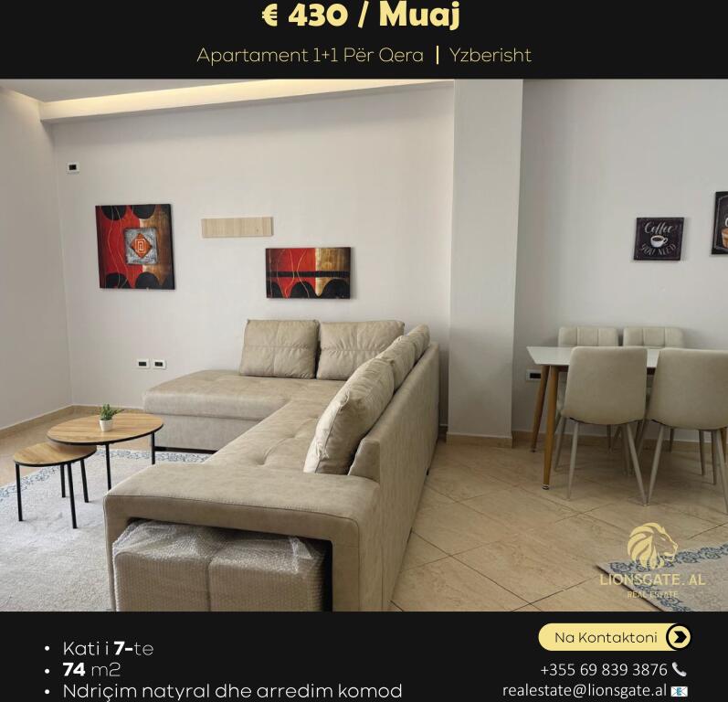 🏡 APPARTAMENTO 1+1 IN AFFITTO – YZBERISHT