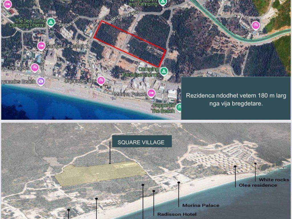 2+1 apartment and parking space for sale in Dhërmi, Vlora in the Square Village complex!!