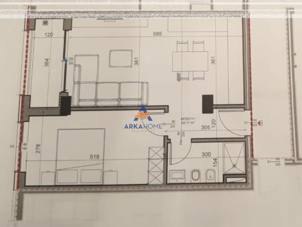 FOR SALE APARTMENT 1+1 AT "RRUGA PASHE GUCIA 169,725 EURO"