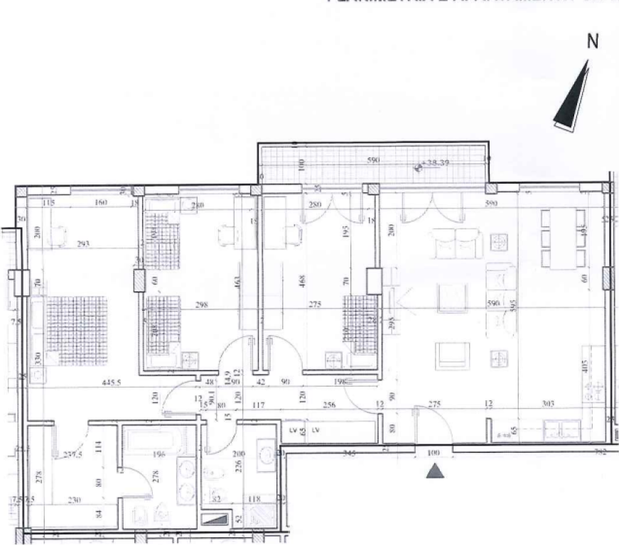 Apartment 3+1+2 for sale at Zogu i Zi, main road