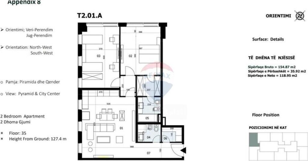 SHITET APARTAMENT 2+1+2 TEK DOWNTOWN 1