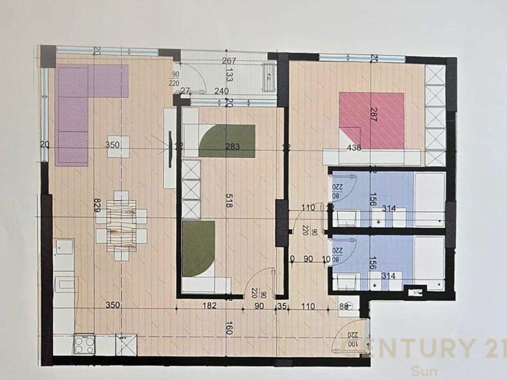 Apartament 2+1+2 per shitje tek Shkolla e Kuqe