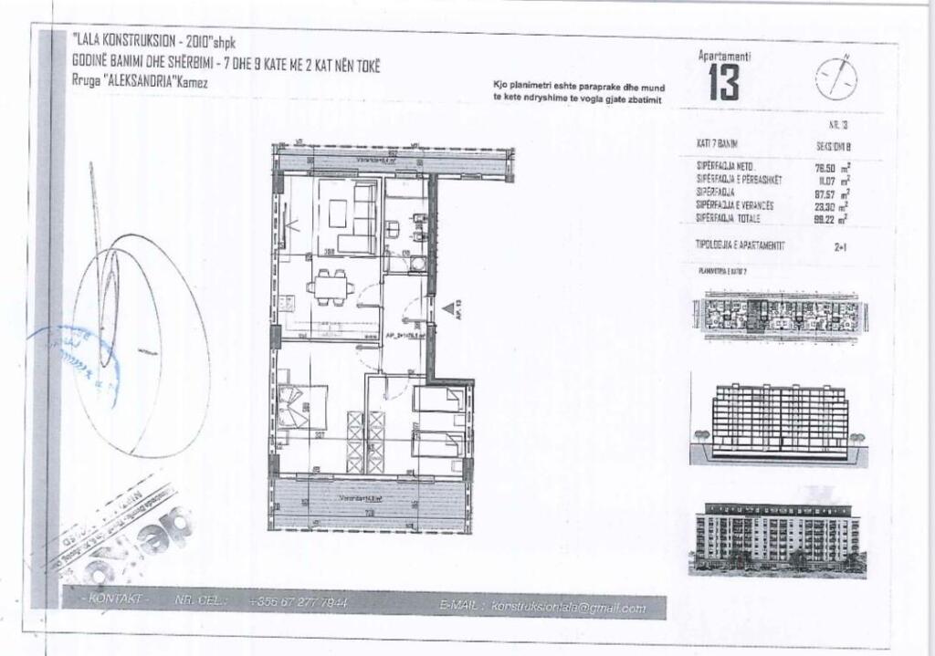 💥 OPPORTUNITY- APARTMENT 2+1 FOR SALE – Aleksandria Street, Kamëz!