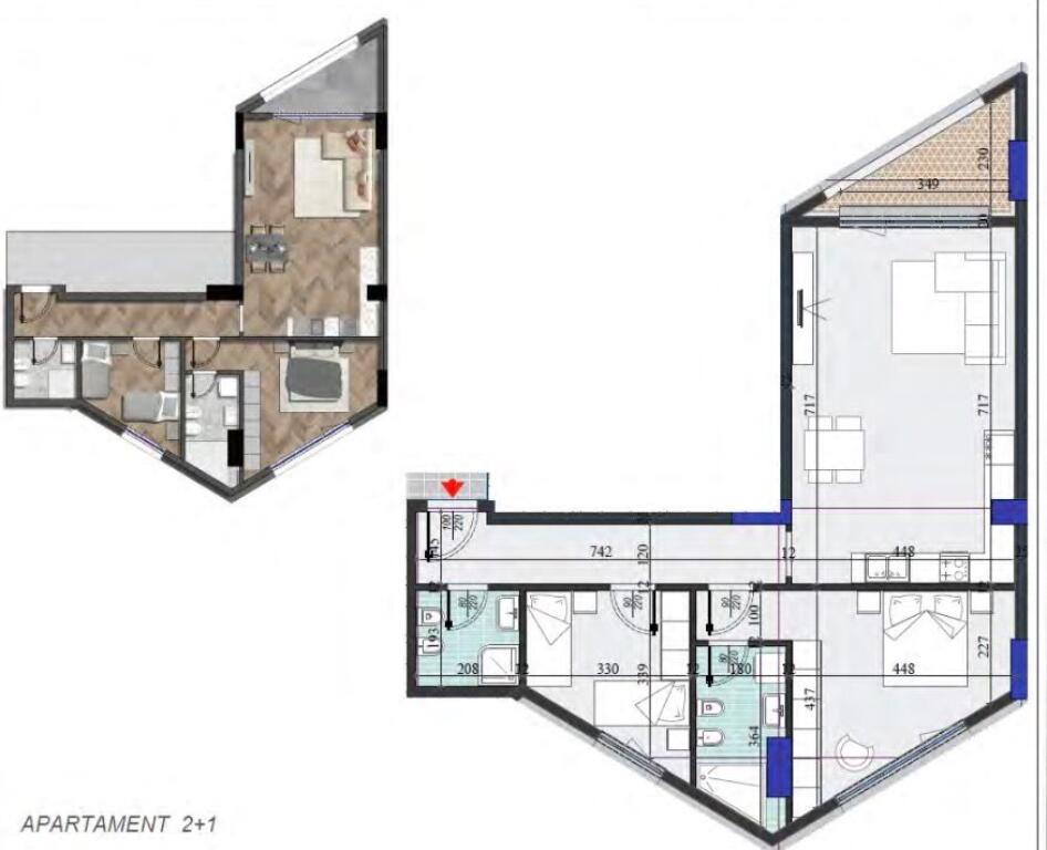 💥OKAZION 1650€/m2 | ✨SHESIM APARTAMENT 2+1+2 | 📍Colonnade Residence, Rruga Dritan Hoxha