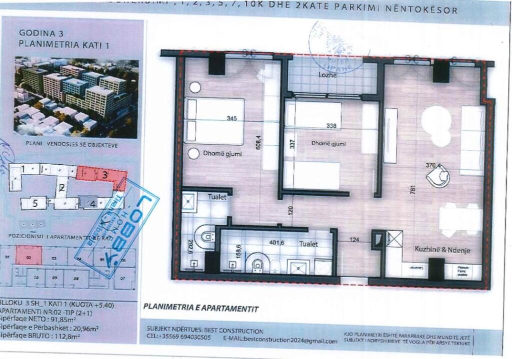 💥SHITET APARTAMENT 2+1+2 – Rruga Kokonozëve, Porcelan / Kinostudio!