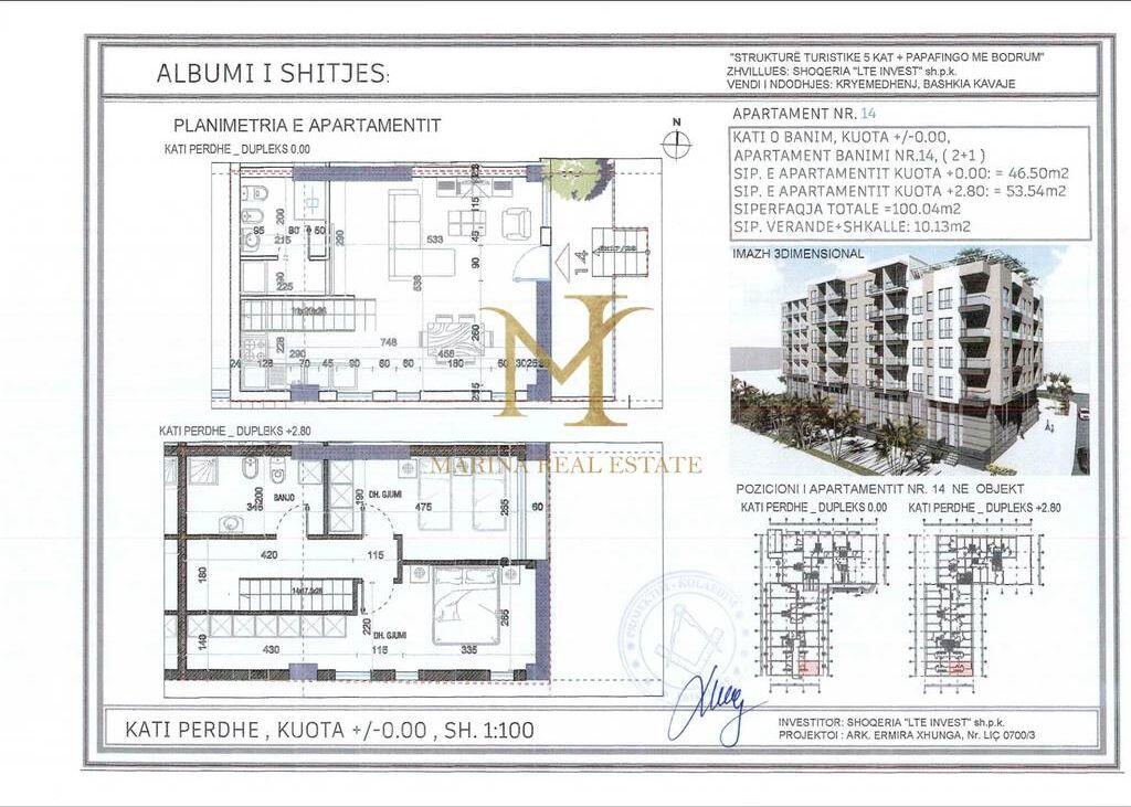 Shitet Duplex ne Golem, Durres. Pallati i ri 2025. 100m2.