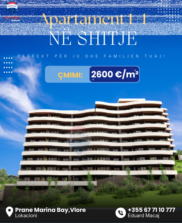 🏢 Apartament 1+1 për Shitje – Lungo Mare, Vlorë