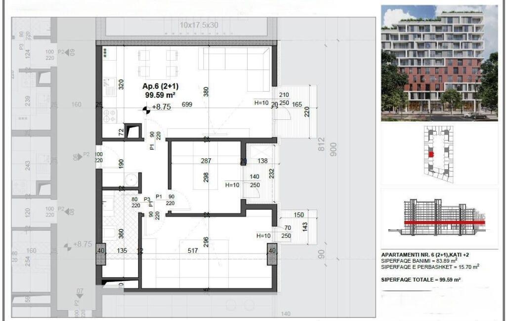 SHITET APARTAMENT 2+1 FUSHA E AVIACIONIT 146.400 EURO