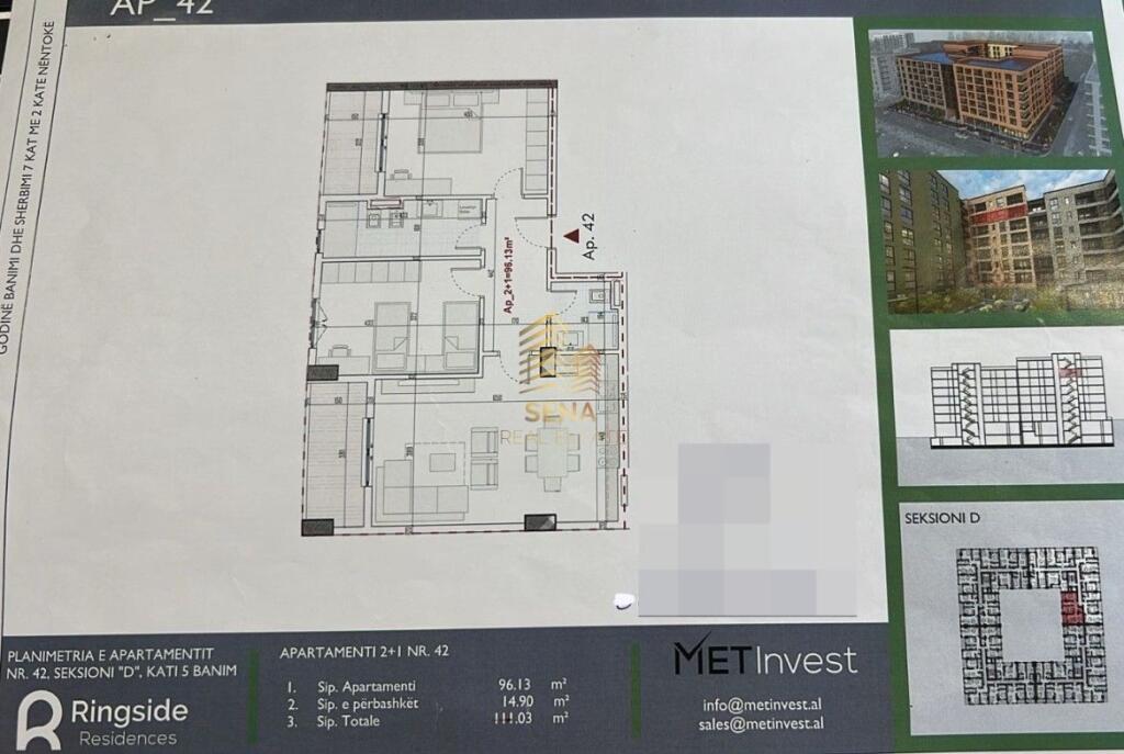 For sale, Apartment 2+1+2+2blk, Paskuqan – Ringside Residence, 111,000 Euro
