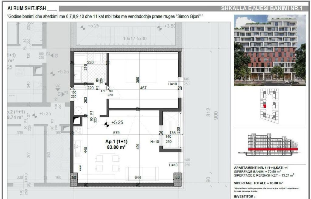SHITET APARTAMENT 1+1 FUSHA E AVIACIONIT 125.700 EURO