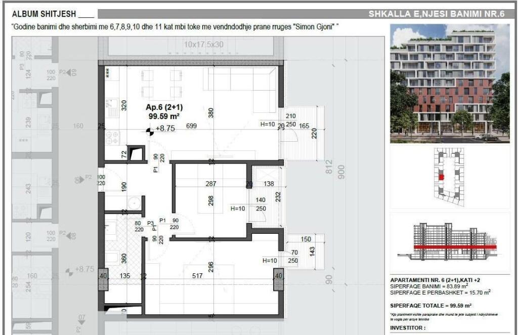 SHITET APARTAMENT 2+1 FUSHA E AVIACIONIT 146.400 EURO