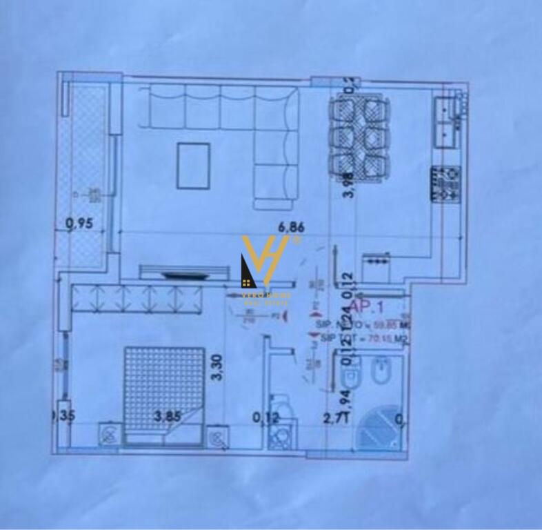 SHITET APARTAMENT 1+1+BLK NE YZBERISHT, LLANAJ SHPK 105.220 EURO