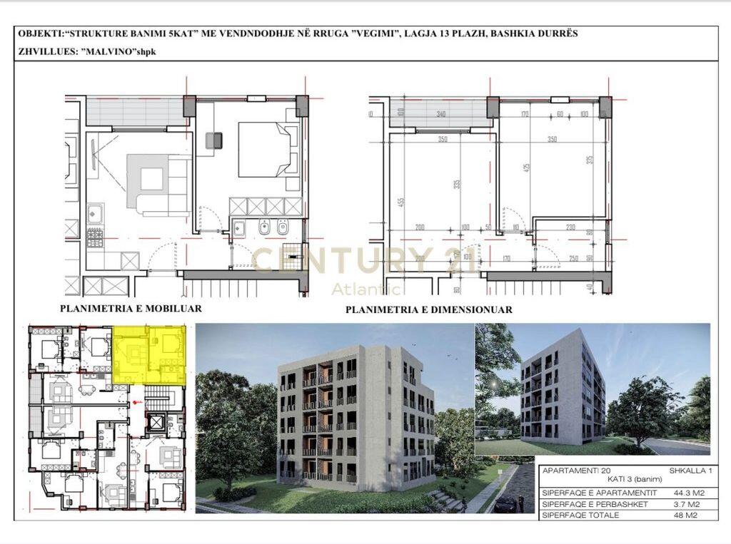 For Sale Apartment New Construction 1+1 – Rrota Kuqe, Durrës ! 70,000 €