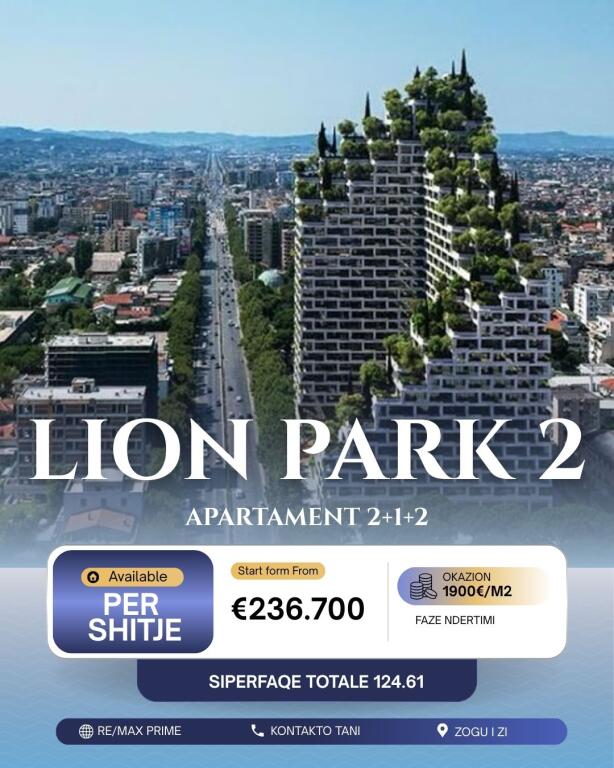 SHITET APARTAMENT 2+1 LION PARK