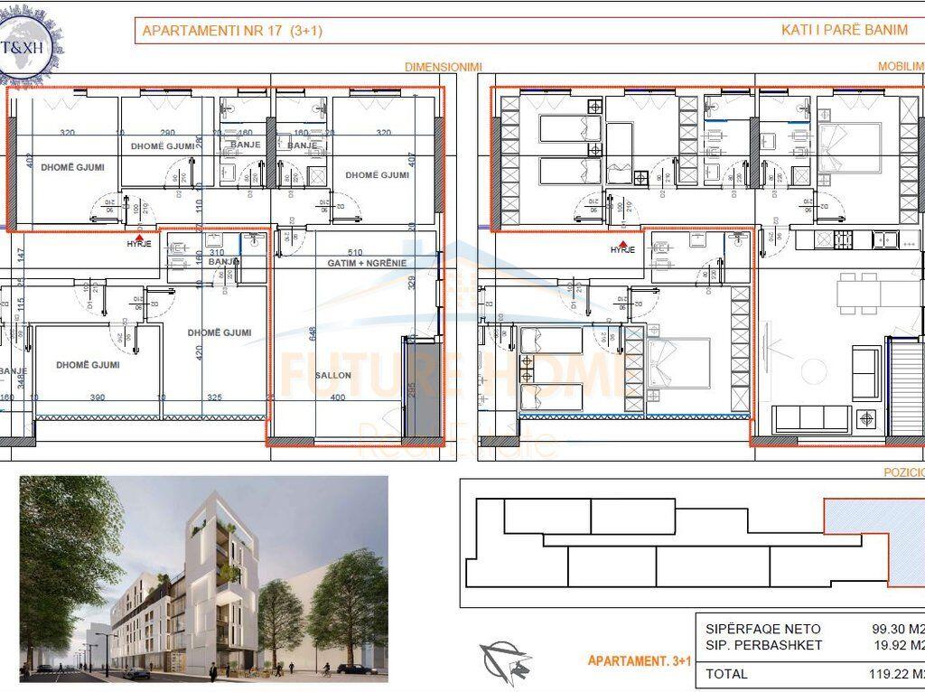 Apartament ne shitje 3+1, Rezidenca " Iluminar" , Durrës