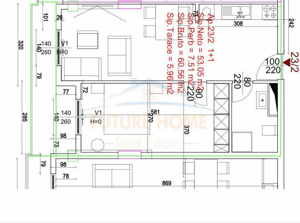 Shitet Apartament 1+1 , Eagle Residence, Dogana, Tirane