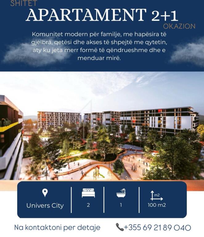 Shitet apartament 2+1 Okazion
