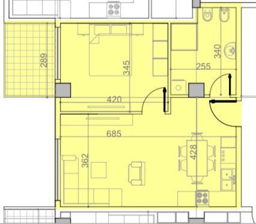 Apartament 1+1 në Shitje në Paskuqan