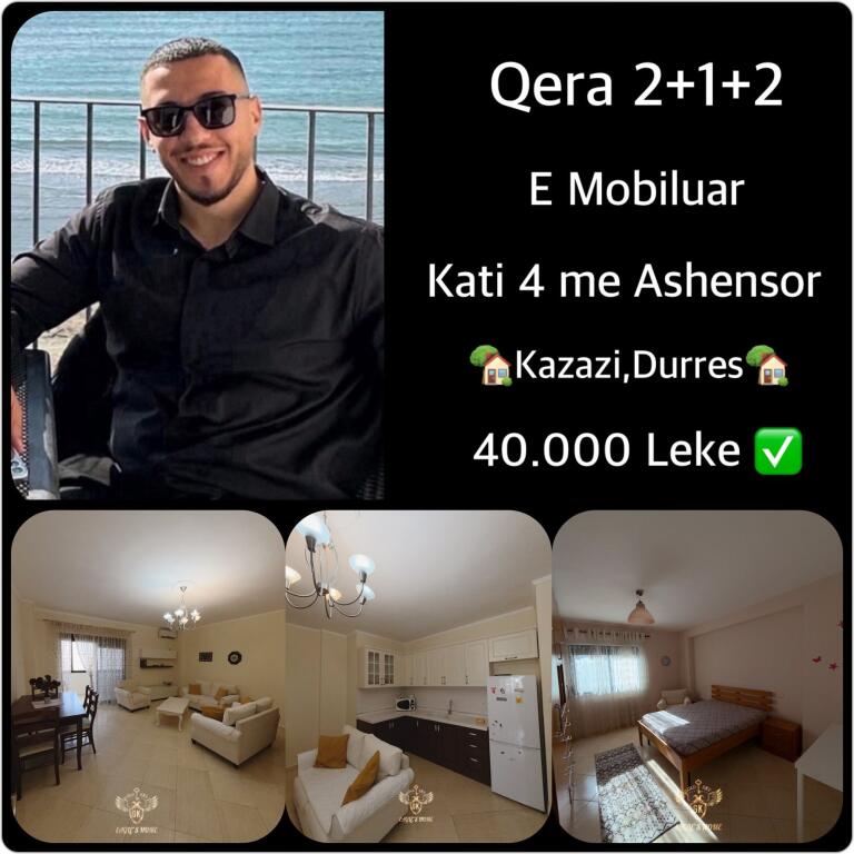 🏡 APARTAMENT ME QERA  • 2+1+2 me ballkon 💰 Çmimi: 40.000 leke neto ✅