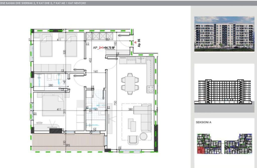 SHITET APARTAMENT 2+1 KAMEZ 102.000 EURO