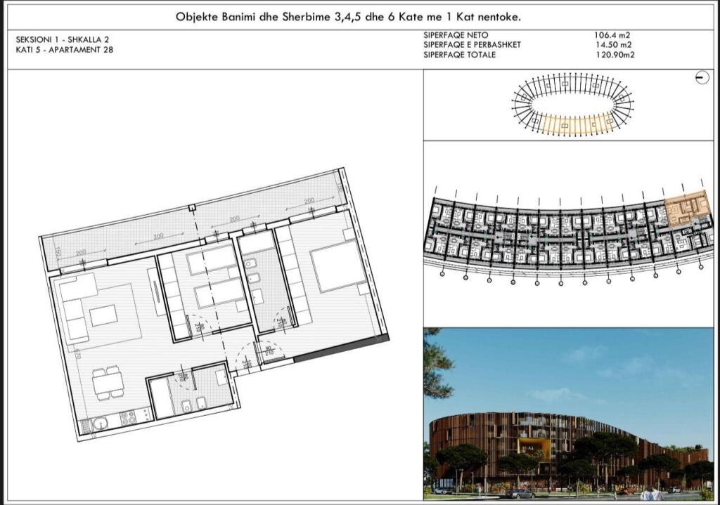 Apartment 2+1+2 for sale near Kavaja Rock – Side sea view 🌊