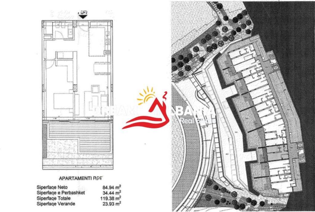 SHITET Apartament 1+1+Verand+Parkim ne Green Coast, Palase, Himare (ID 41111507)