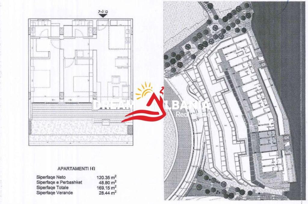 SHITET Apartament 2+1+Verand+Parkim ne Green Coast, Palas, Himare (ID 41212154)