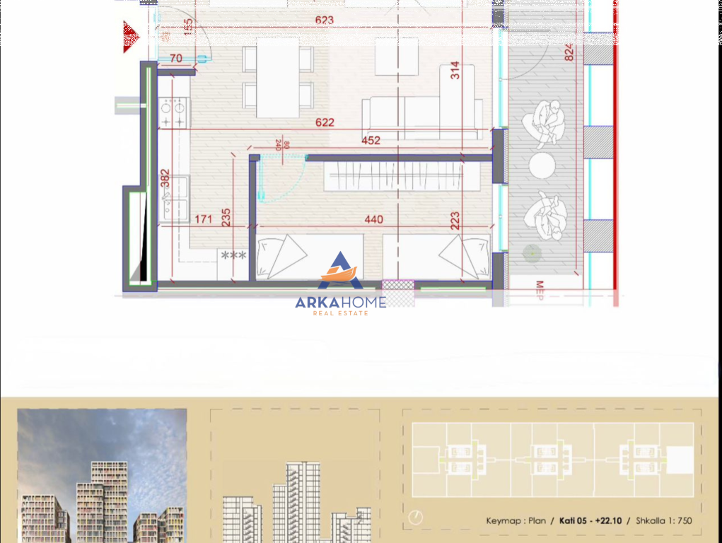 SHITET APARTAMNT 2+1+BALLKON "MANHATTAN RESIDENCE, ZOGU I ZI" 221.760 EURO