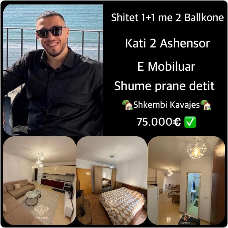 🏡 IN VENDITA 1+1 + 2 balconi 📍Shkembi Kavajes  💰 Prezzo: 75.000€