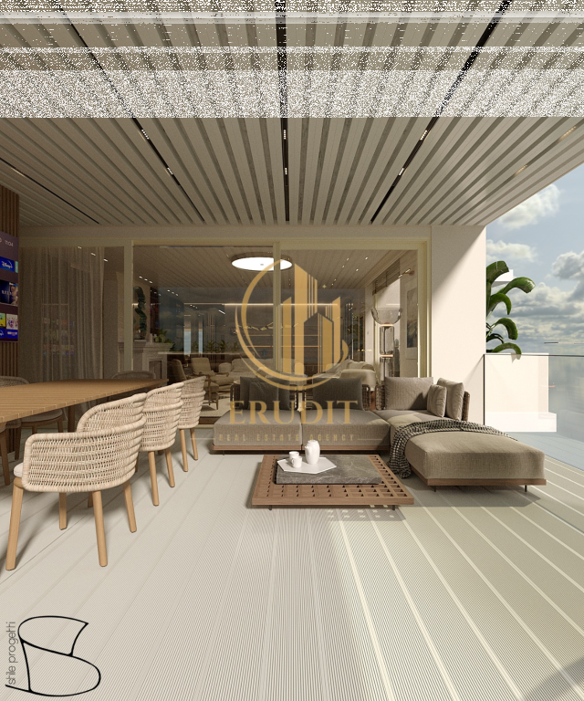 SHITET PENTHOUSE LUKSOZ 2+1 + 2 TUALETE  UJË I FTOHTË  ME VERANDË TË MADHE