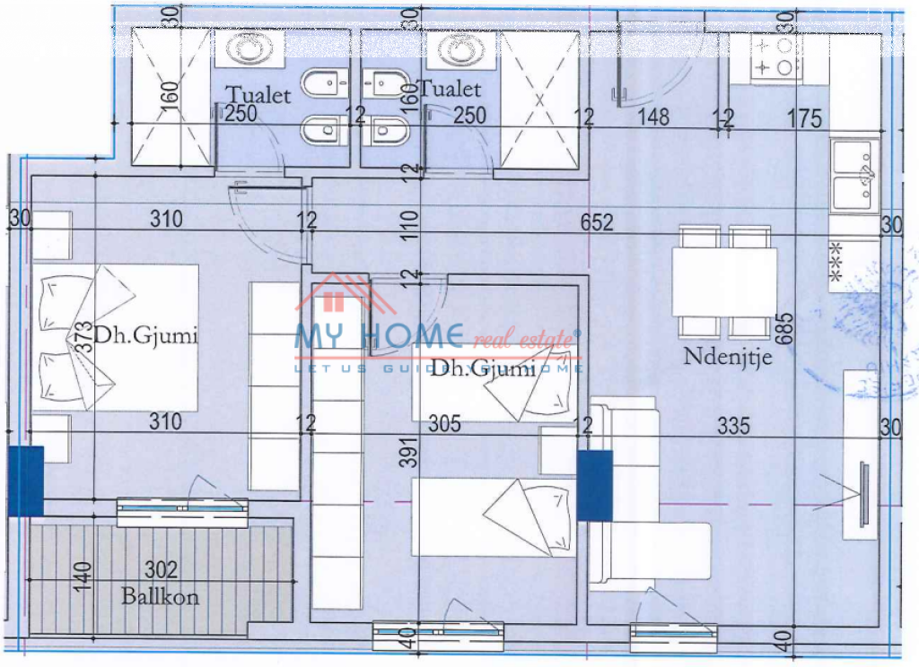 Appartamento 2+1 in Vendita Ex Dogana Tirana