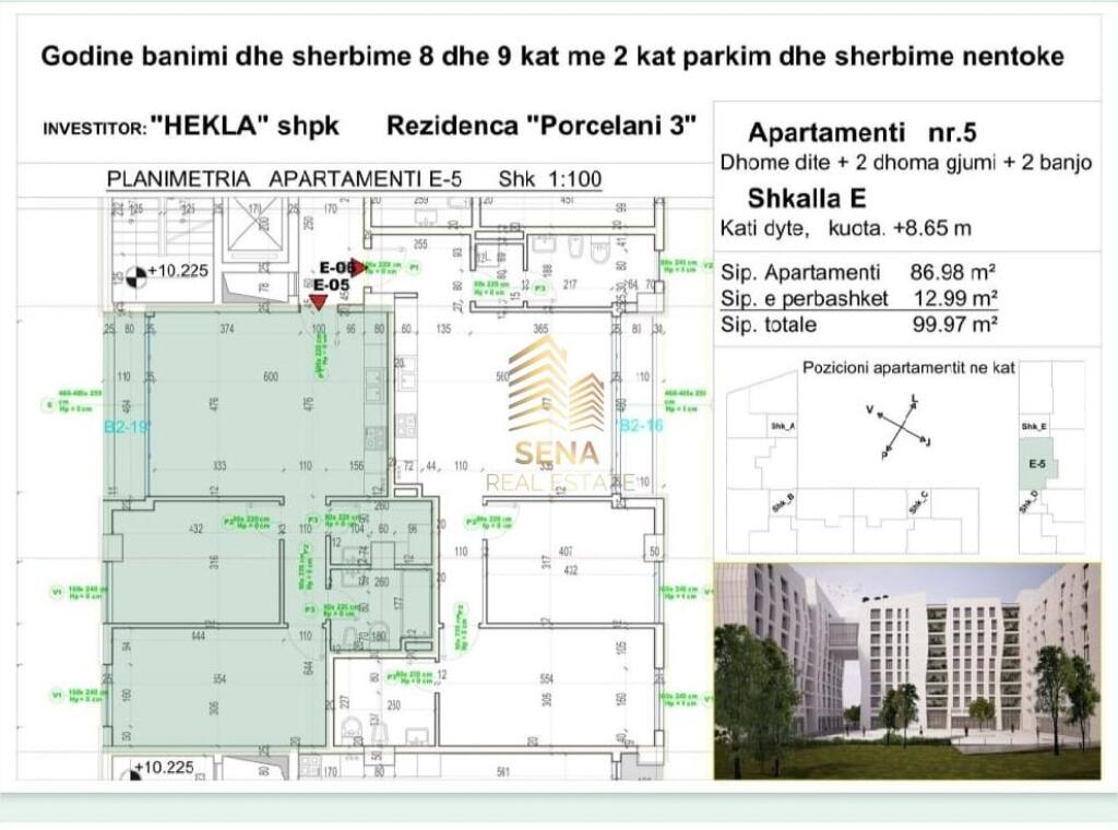 Appartamento 2+1+Blk in vendita, Porcellana – Residenza “Porcellana 03”, 160.000 Euro