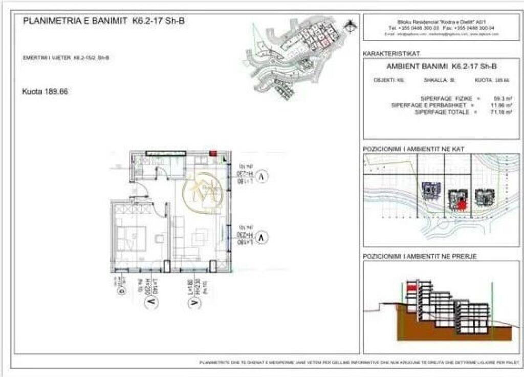 Shitje | Apartament 1 + 1 | Kodra e Diellit 2 | 115000 €