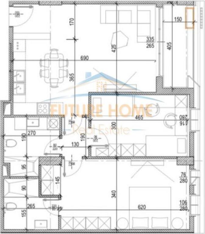 In vendita, Appartamento 2+1, Riverside Residence, Tirana.