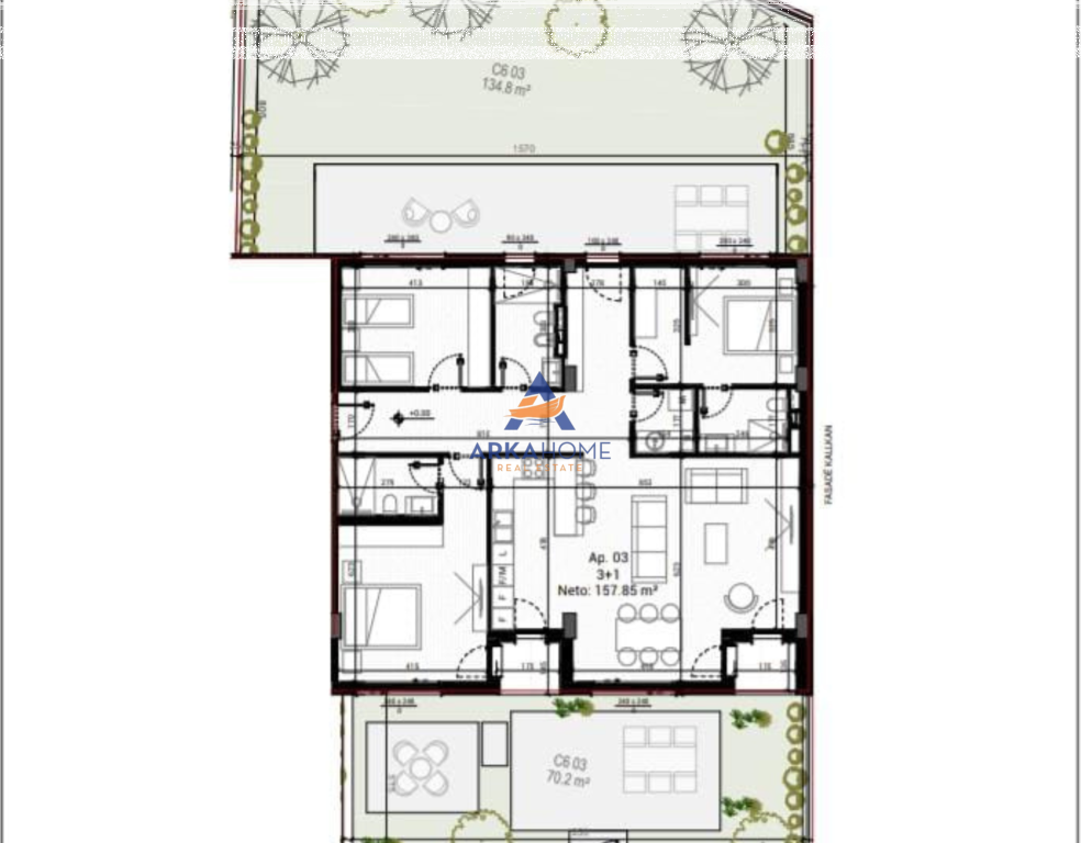 SHITET APARTAMENT 3+1 "MJULL,BATHORE TEK PARK HOUSES" 444.445 EURO