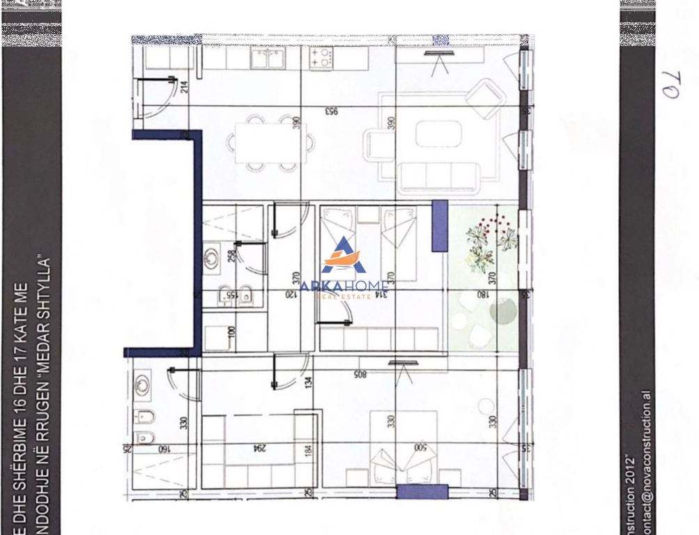 FOR SALE APARTMENT 2+1+BALCONY "WHITE TOWER, KONUNA E PARISIT" 363,440 EURO